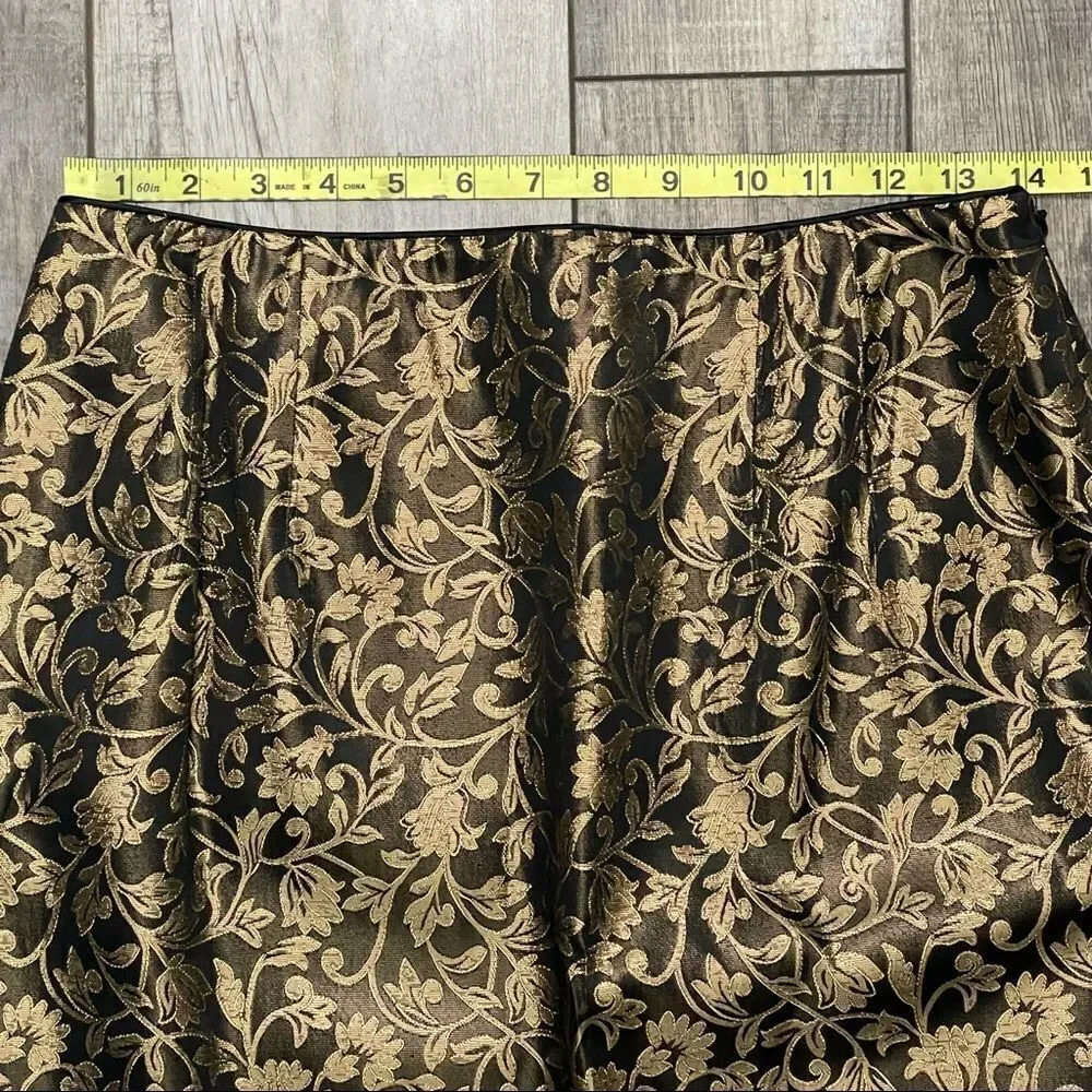 Vintage Gantos Brocade Black and Gold Skirt Size 10